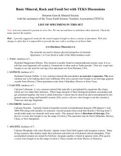 Basic Mineral, Rock and Fossil Set with TEKS Discussions