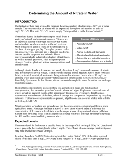 Determining the Amount of Nitrate in Water