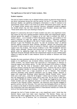 Example 2: CA5 Vietnam 1960-75 The significance of the Gulf of