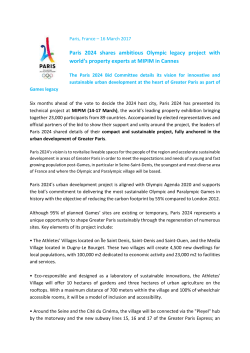 Paris 2024 shares ambitious Olympic legacy project with world`s