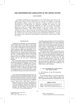 age discrimination legislation in the united states