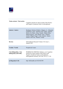 Cognition and the five-factor model of the Positive and Negative
