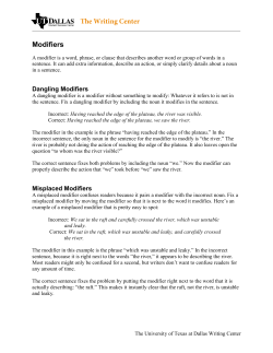 Modifiers - The University of Texas at Dallas