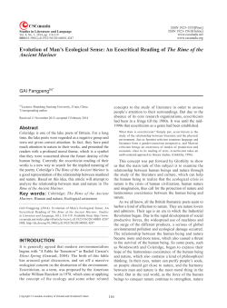 Evolution of Man`s Ecological Sense