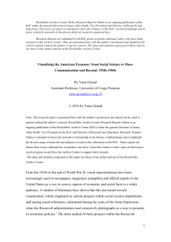 from Social Science to Mass- Communication and Beyond, 1920s