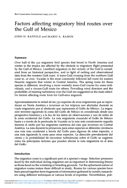 Factors affecting migratory bird routes over the Gulf of Mexico