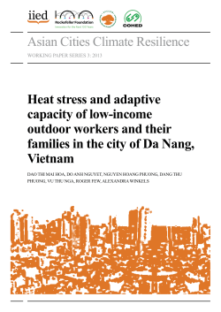 Asian Cities Climate Resilience Heat stress and adaptive capacity of