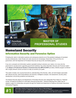 Masters of Professional Studies - Homeland Security