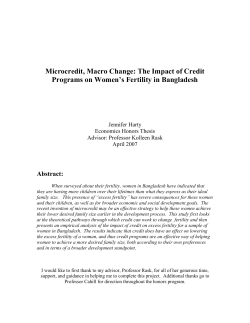 The Impact of Credit Programs on Women`s Fertility in Bangladesh