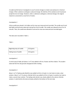 A student performed an investigation to see if certain changes to