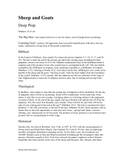 Sheep and Goats - St. John`s Lutheran Church