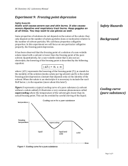 Freezing point depression of acetic acid