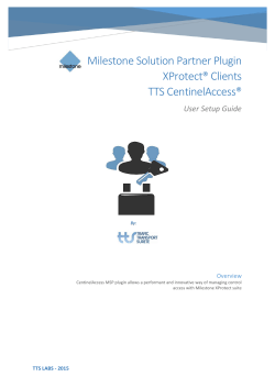 Milestone Solution Partner Plugin XProtect&reg; Clients TTS