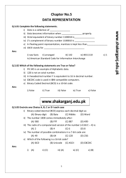 Chapter No.5 DATA REPRESENTATION