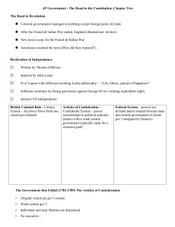 The Road to the Constitution, Chapter Two