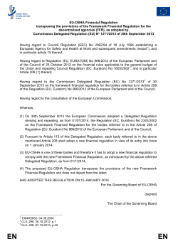 financial regulation and implementing rules - EU-OSHA