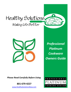 Professional Platinum Cookware Owners Guide