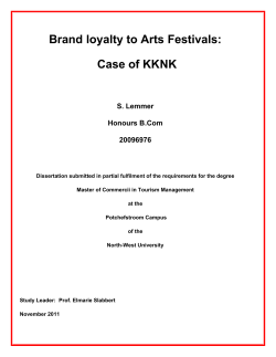 Brand loyalty to Arts Festivals: Case of KKNK - NWU