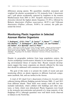 Monitoring Plastic Ingestion in Selected Azorean Marine Organisms