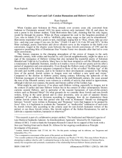 Between Court and Call: Catalan Humanism and