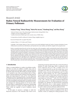 Radon Natural Radioactivity Measurements for Evaluation of