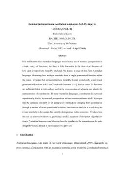 Nominal juxtaposition in Australian languages: An LFG analysis