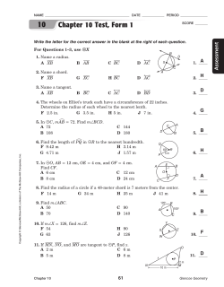 Chapter 10 Test, Form 1