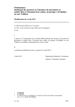 Ordonnance instituant des mesures &agrave; l`encontre de