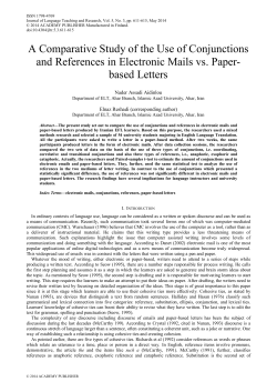 A Comparative Study of the Use of Conjunctions and References in