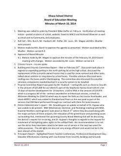 March 10, 2014 - Ithaca School District