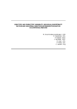 genotypic and phenotypic variability, individual susceptibility factors