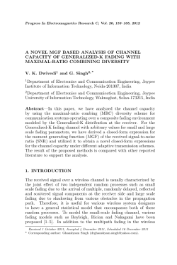 A NOVEL MGF BASED ANALYSIS OF CHANNEL CAPACITY OF