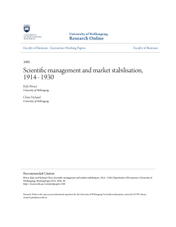 Scientific management and market stabilisation