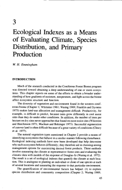 of Evaluating Climate, Species Distribution, and Primary