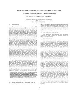 architectural support fob the efficient generation of code for