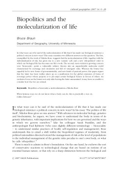 Biopolitics and the molecularization of life
