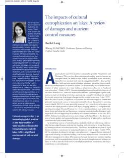 The impacts of cultural eutrophication on lakes: A review of