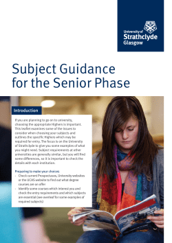 Subject Guidance for the Senior Phase
