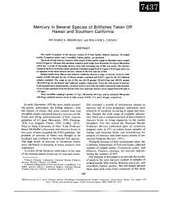 Mercury in Several Species of Billfishes Taken