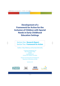 Development of a Framework for Action for the Inclusion of Children