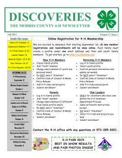 Fall Discoveries 2015 - Rutgers Cooperative Extension of Morris