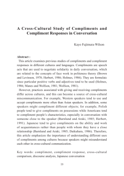 A Cross-Cultural Study of Compliments and Compliment Responses