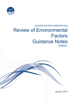 Review of Environmental Factors Guidance Notes