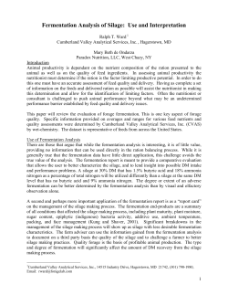 Fermentation Analysis of Silage - Cumberland Valley Analytical