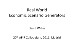 Real World Economic Scenario Generators