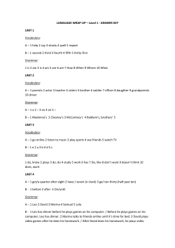 LANGUAGE WRAP-UP &ndash; Level 1