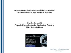 Access to and Searching Non-Patent Literature: On
