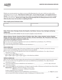 Substitute State Withholding Certificate