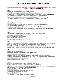2011-2016 Reading Program Book List