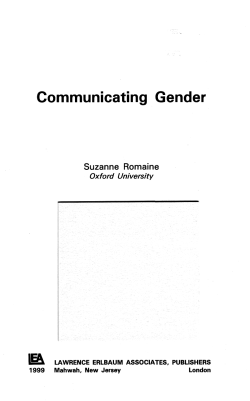 Communicating Gender
